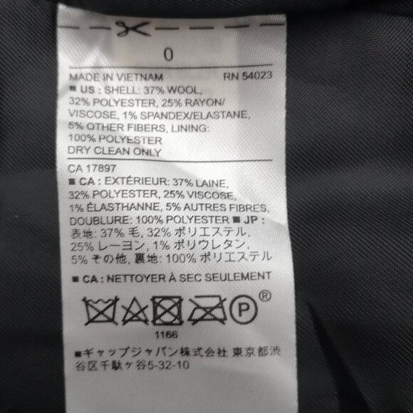 Banana Republic Ladies Size 0 Dark Teal & Black Lined Wool Blend Blazer - Picture 5 of 11